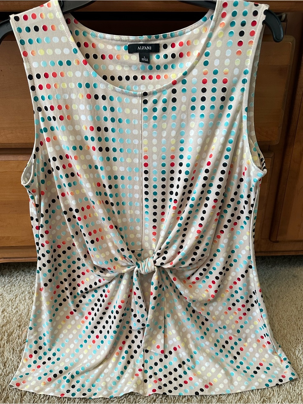 NWOT ALFANI MULTI COLOR DOT TOP